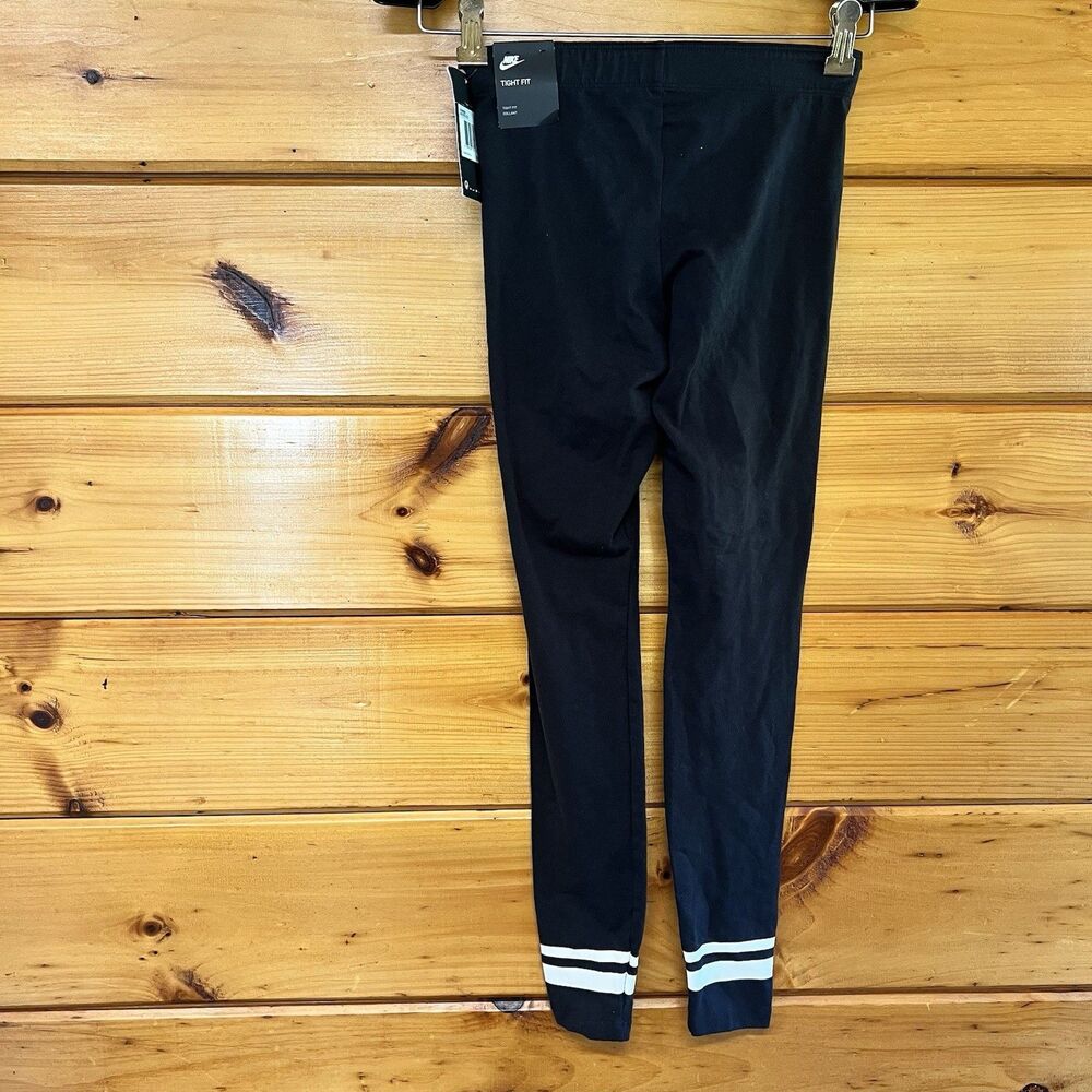Nike Women's Tight-Fit Training Leggings Black White XS - Picture 3 of 6